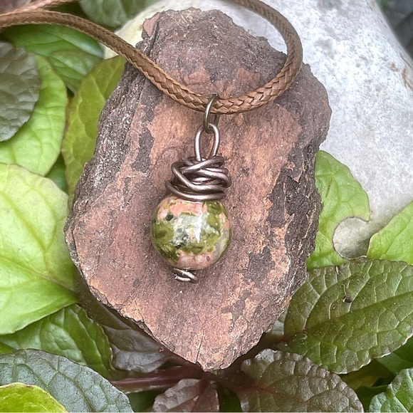 5 For $25💫Wrapped Unakite Stone Pendant Necklace - Picture 6 of 6